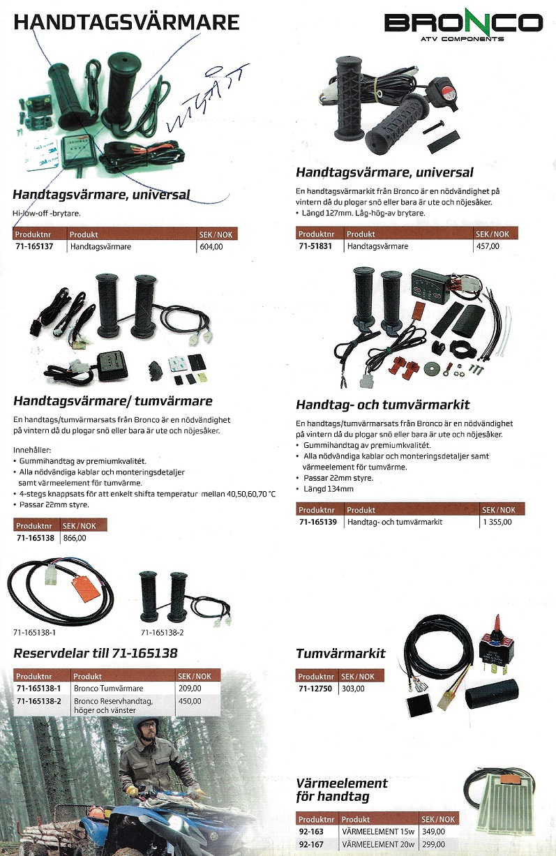 Handtagsvärmare ATV 