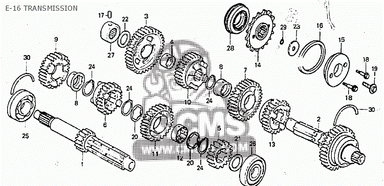 91205-425-003 P-Box Utgående drevaxel Honda CB900F-CB1100F-CB1100R - 2