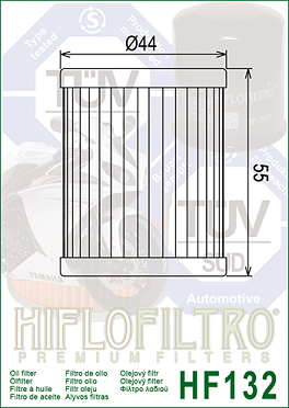 HF132 Hi-Flo Oljefilter Arctic Cat, Beta, Kawasaki, Suzuki, Sym, Yamaha - 3