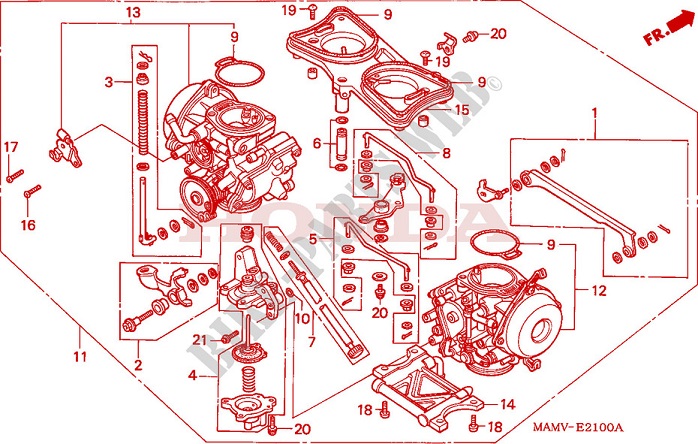 Förgasare Honda GL1500 Goldwing 1988-2000  16100-MAM-620 - 2
