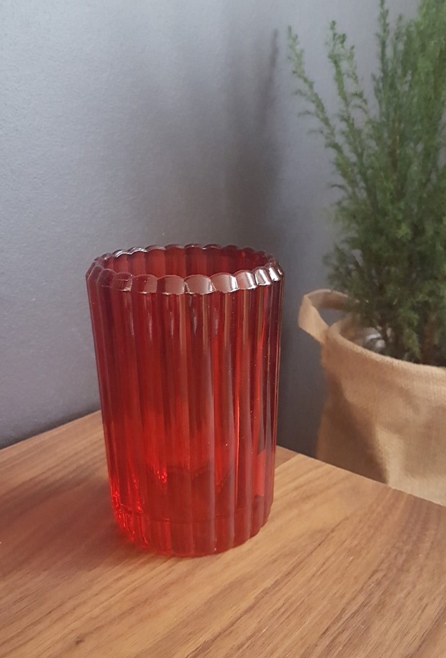 Pure Candle Glaslykta RÖD - 2