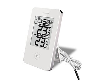 Digital termometer Vit med klocka