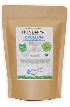 HundMüsli Kyckling med Risflingor & Zucchini  500 gram