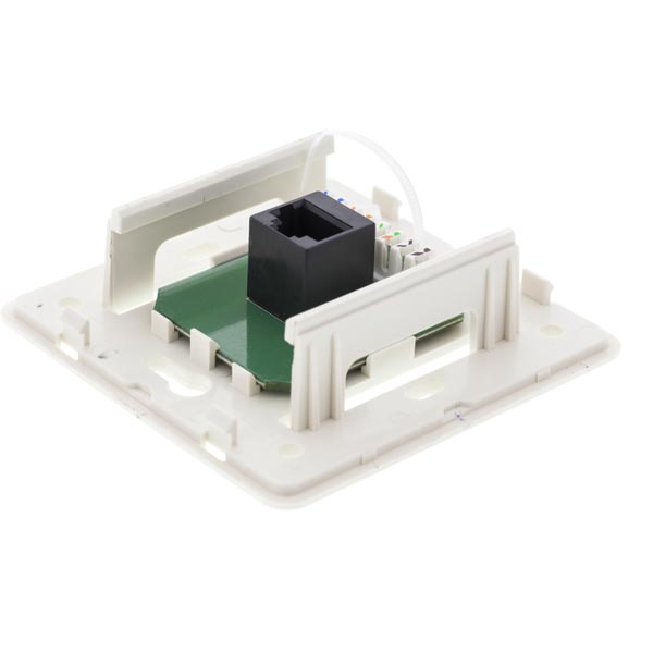 Deltaco vägguttag, utanpåliggande UTP 1xRJ45, Cat6, vit - 3