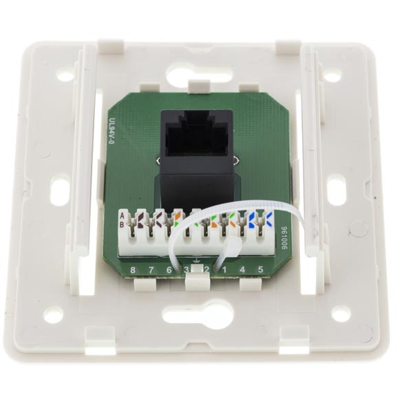Deltaco vägguttag, utanpåliggande UTP 1xRJ45, Cat6, vit - 4
