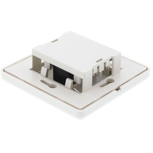 Deltaco vägguttag, infällt UTP, 2xRJ45, Cat6, vit - 2