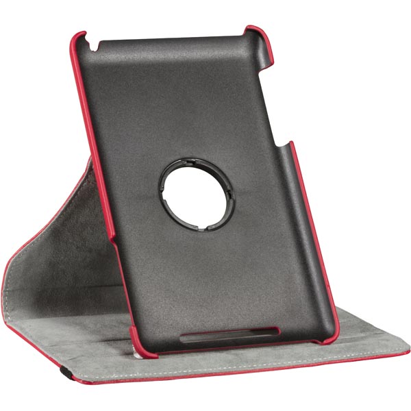 DELTACO läderfodral med roterande hållare för Nexus 7 (1:a gen), röd