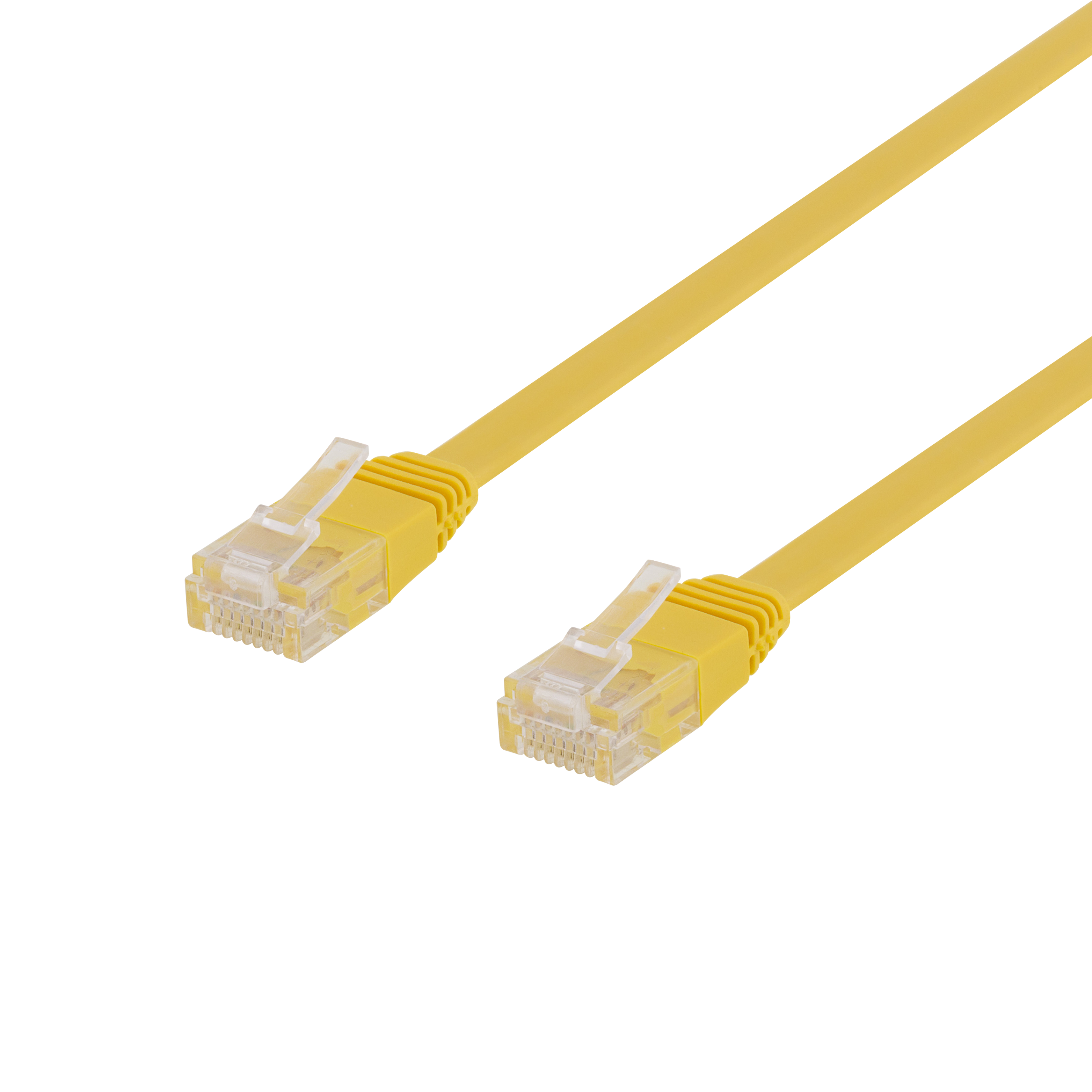 Deltaco U/UTP Cat6 patchkabel, flat, 5m, gul