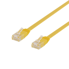 Deltaco U/UTP Cat6 patchkabel, flat, 1,5m, gul