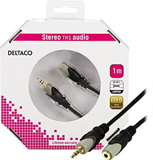 Deltaco Ljudkabel, 3,5mm ha - ho, 1m