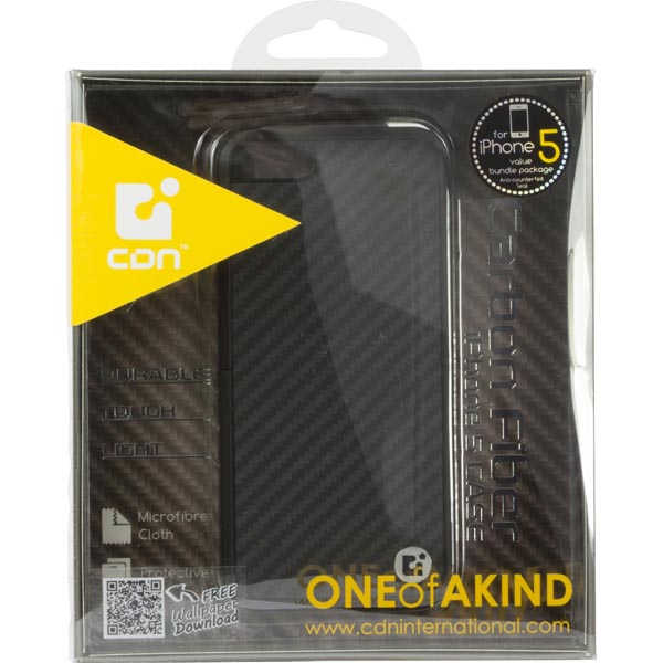 CDN Carbon Fibre, hårdplastskal med kolfibermönster för iPhone 5, svart/kolfibermönster - 4