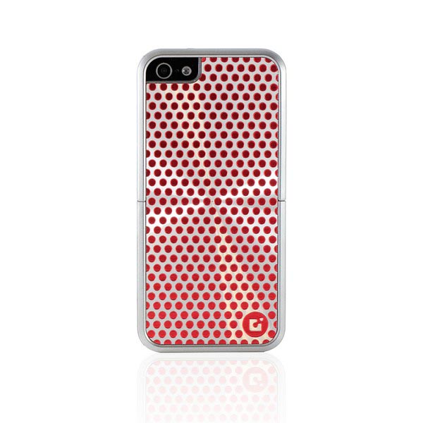 CDN Laminati, hårdplastskal med laminerad aluminiumplatta för iPhone 5/5S, röd