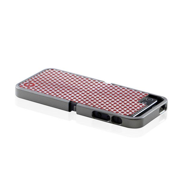 CDN Laminati, hårdplastskal med laminerad aluminiumplatta för iPhone 5/5S, röd - 2