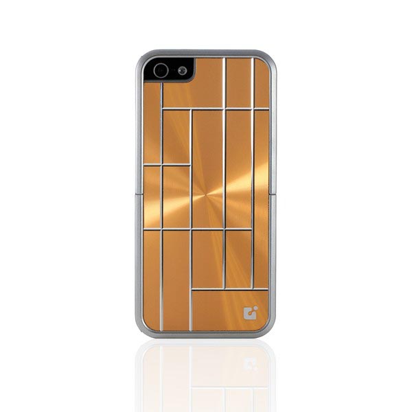 CDN Laminati, hårdplastskal med laminerad aluminiumplatta för iPhone 5/5S, guld