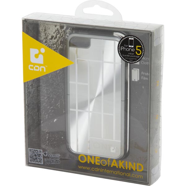 CDN Laminati, hårdplastskal med laminerad aluminiumplatta för iPhone 5/5S, silver - 3