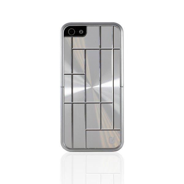 CDN Laminati, hårdplastskal med laminerad aluminiumplatta för iPhone 5/5S, silver