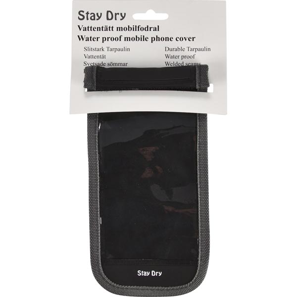 Stay Dry vattentätt fodral av tarpaulin för smartphones, hängkrok, svart, grå - 4
