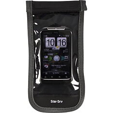 Stay Dry vattentätt fodral av tarpaulin för smartphones, hängkrok, svart, grå