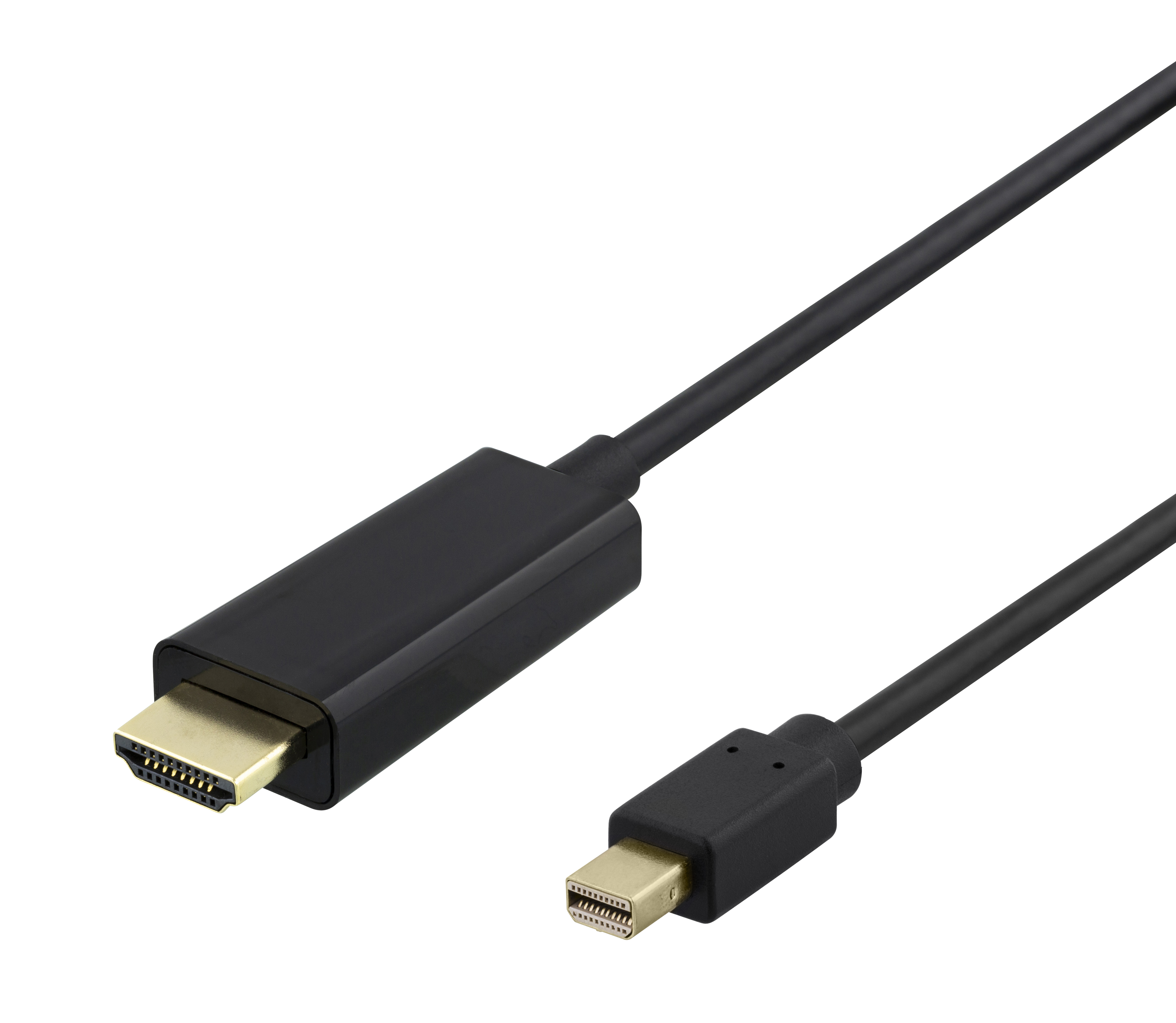 Deltaco Mini DisplayPort till HDMI-kabel, 2 m, svart