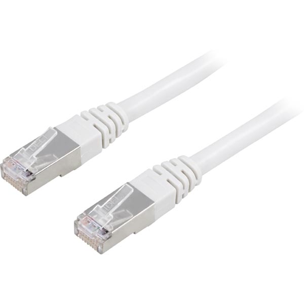 Deltaco F/UTP Cat6 patchkabel 10m, vit