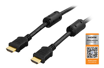 Deltaco Premium HDMI-kabel, 2m, 4K, 3D, svart