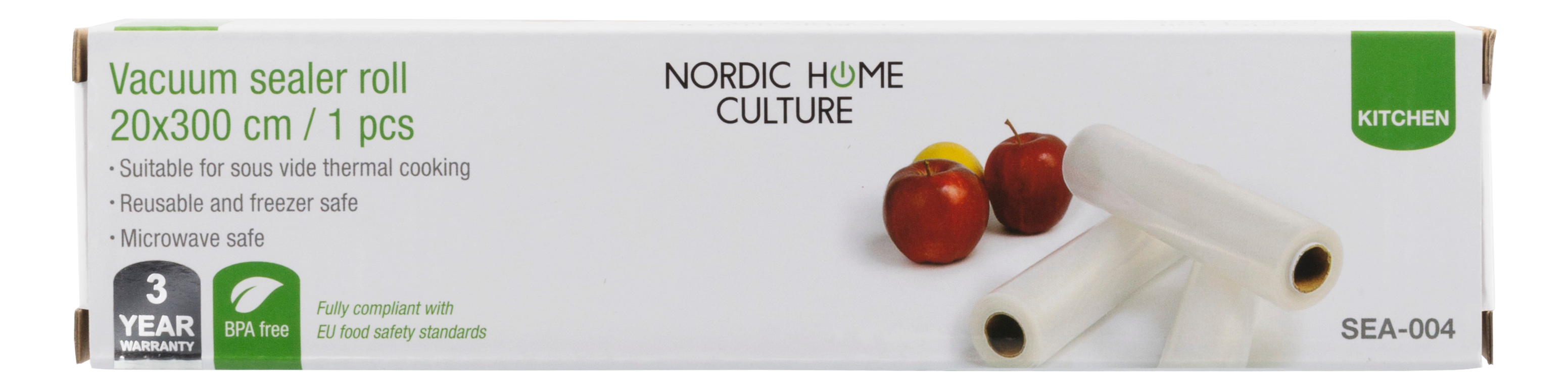 Nordic Home Culture Förpackningsrulle, 20x300 cm, vit - 2