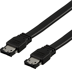 Deltaco eSATA-kabel, hane-hane, 2m, svart