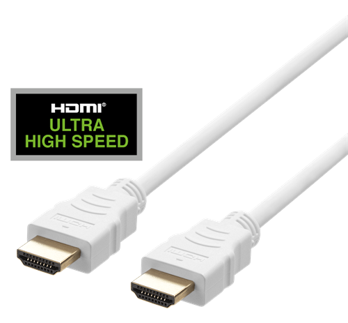 Deltaco Ultra High Speed HDMI-kabel, 8K@60Hz, 3m, vit - 3