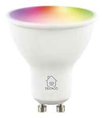 Deltaco Smart Home LED-lampa, GU10, WiFI 2,4GHz, 5W, dimbar, RGB