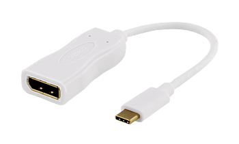 Deltaco USB 3.1 till DisplayPort adapter, 4K, UltraHD, vit