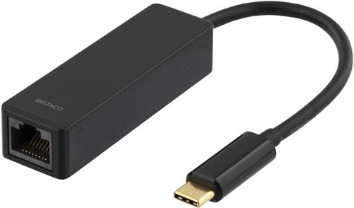 Deltaco USB 3.1 nätverksadapter, Gigabit, 1xRJ45, 1xUSB 3.1