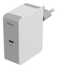 Deltaco USB-C väggladdare, 1x USB-C port, 60 W, vit