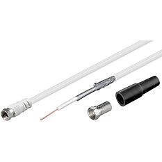 Goobay kabelkit med 75 dB koaxialkabel, 10m, vit