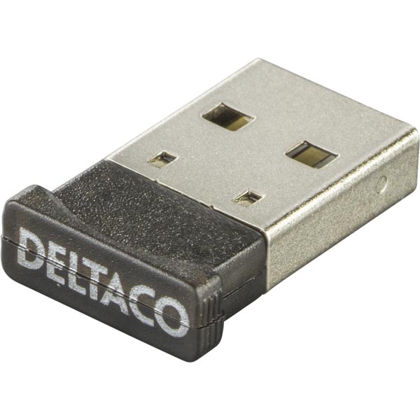 Deltaco Bluetooth 4.0 klass 2(10m), USB 2.0, 3 Mb/s, svart