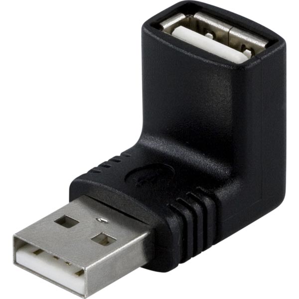 Deltaco adapter, USB A ha - A ho, vinklad
