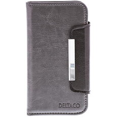 DELTACO läderfodral för Samsung Galaxy S4, grå