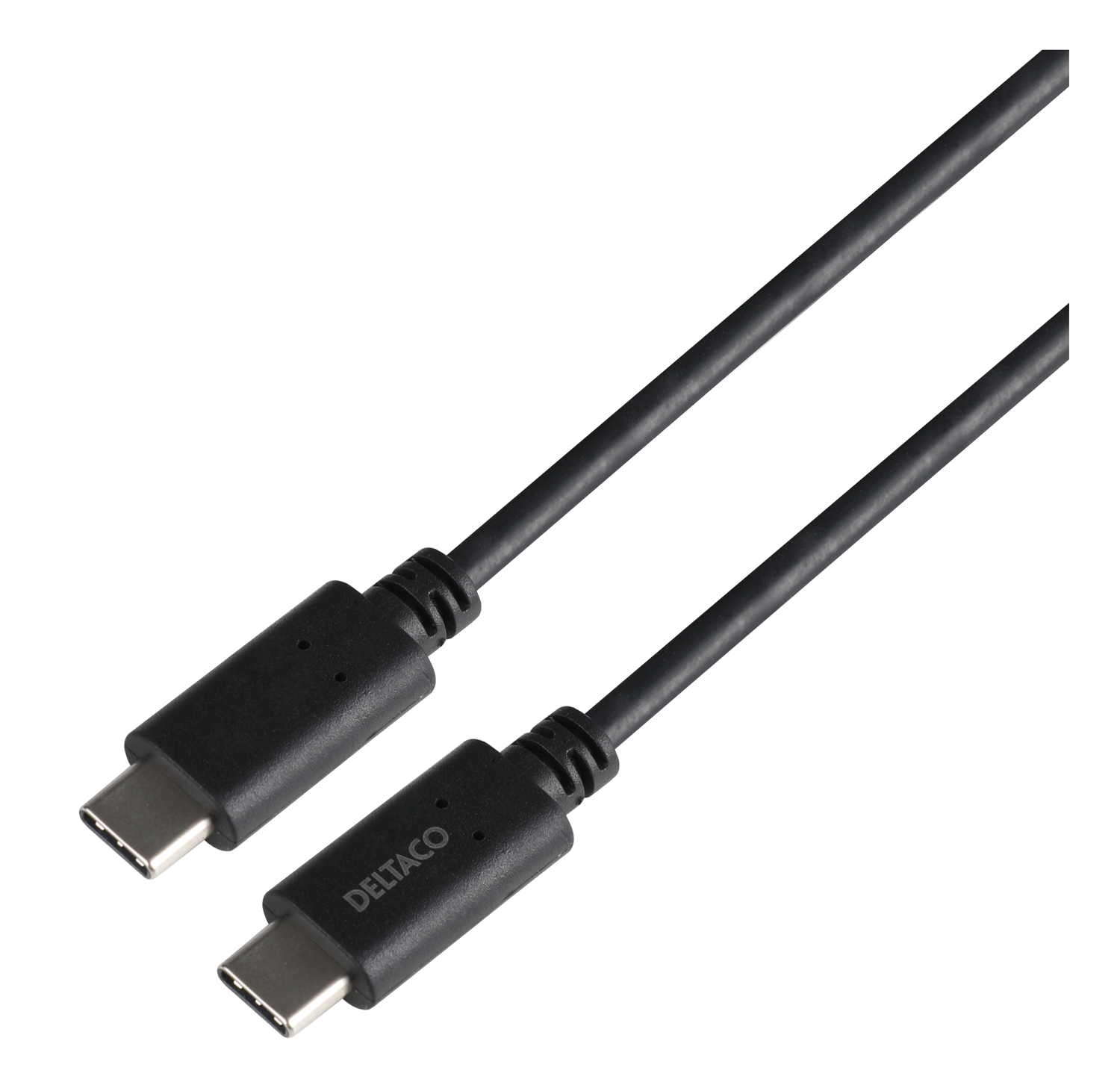 Deltaco USB3.2 gen2-kabel, USB-C - USB-C, 5A EPR, 1 m, svart