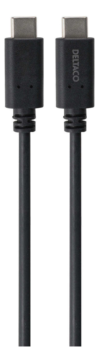 Deltaco USB3.2 gen2-kabel, USB-C - USB-C, 5A EPR, 1 m, svart - 2