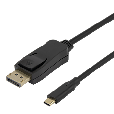 Deltaco 8K USB-C till DisplayPort kabel, dubbelriktad, 7680 x 4320 @ 30Hz, 2 m, svart