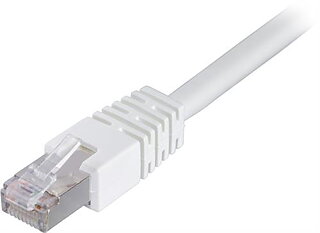 Deltaco F/UTP Cat6 patchkabel 25m, vit