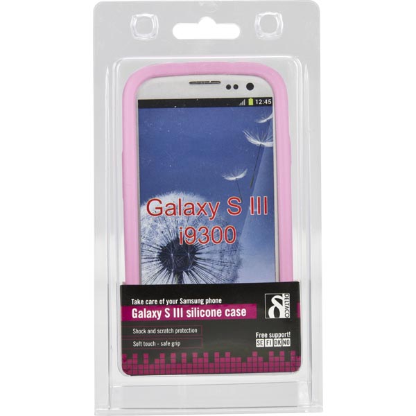 DELTACO sillikonskal till Samsung Galaxy S III(I9300), rosa - 3
