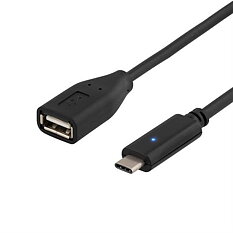 Deltaco USB-kabel, Typ C - Typ A ho, 2m, svart