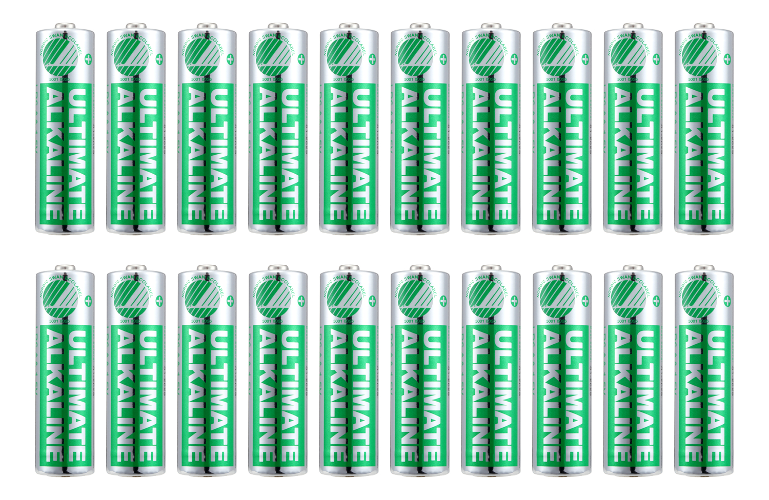 Deltaco, Ultimate Alkaline AA batteri, Svanenmärkt, 1.5V, 20-pack