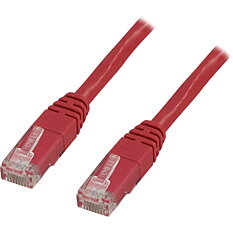 Deltaco U/UTP Cat6 patchkabel, korskopplad 5m, röd