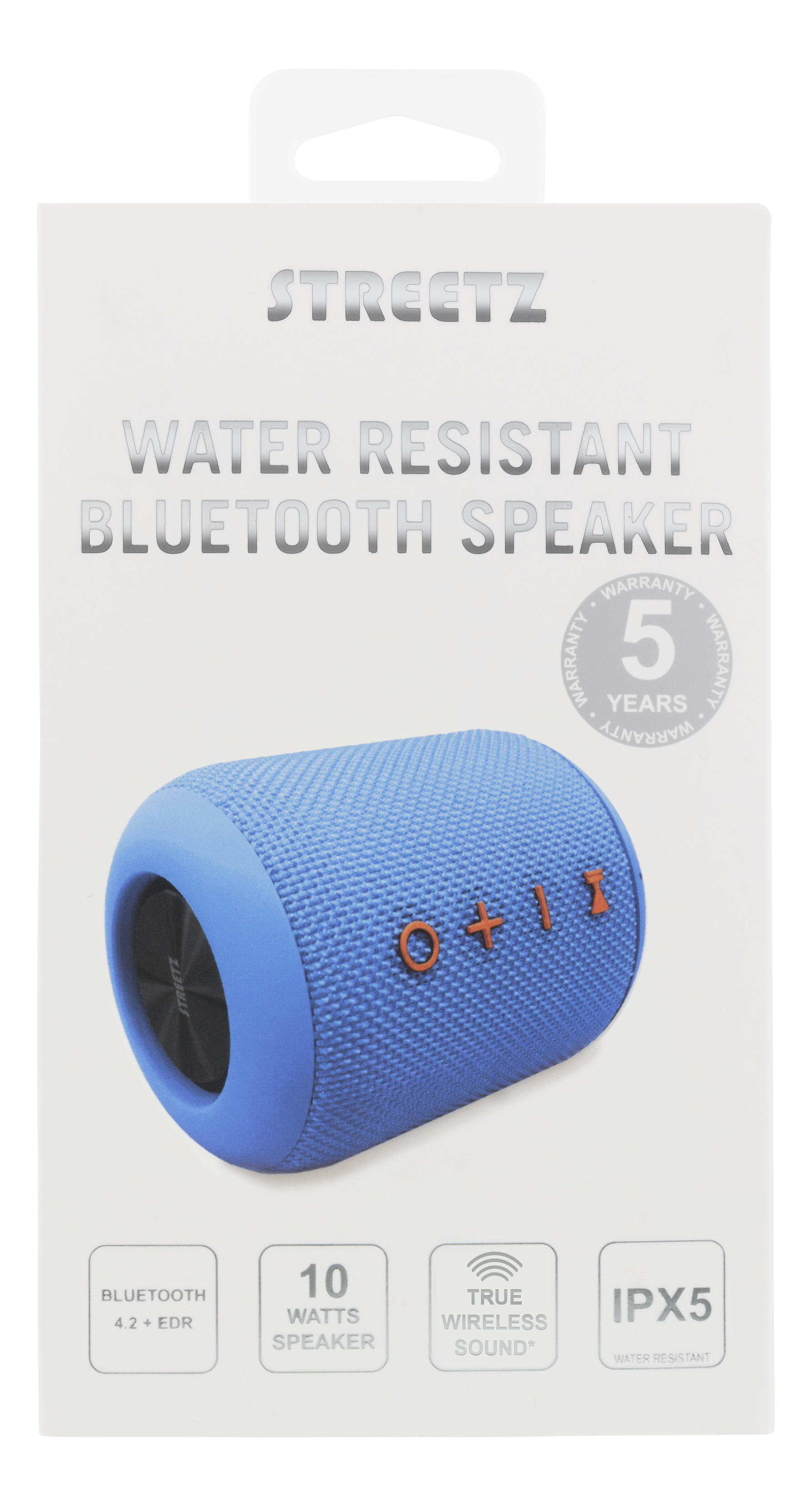 STREETZ Vattentålig Bluetooth-högtalare, 2x5W, blå - 6