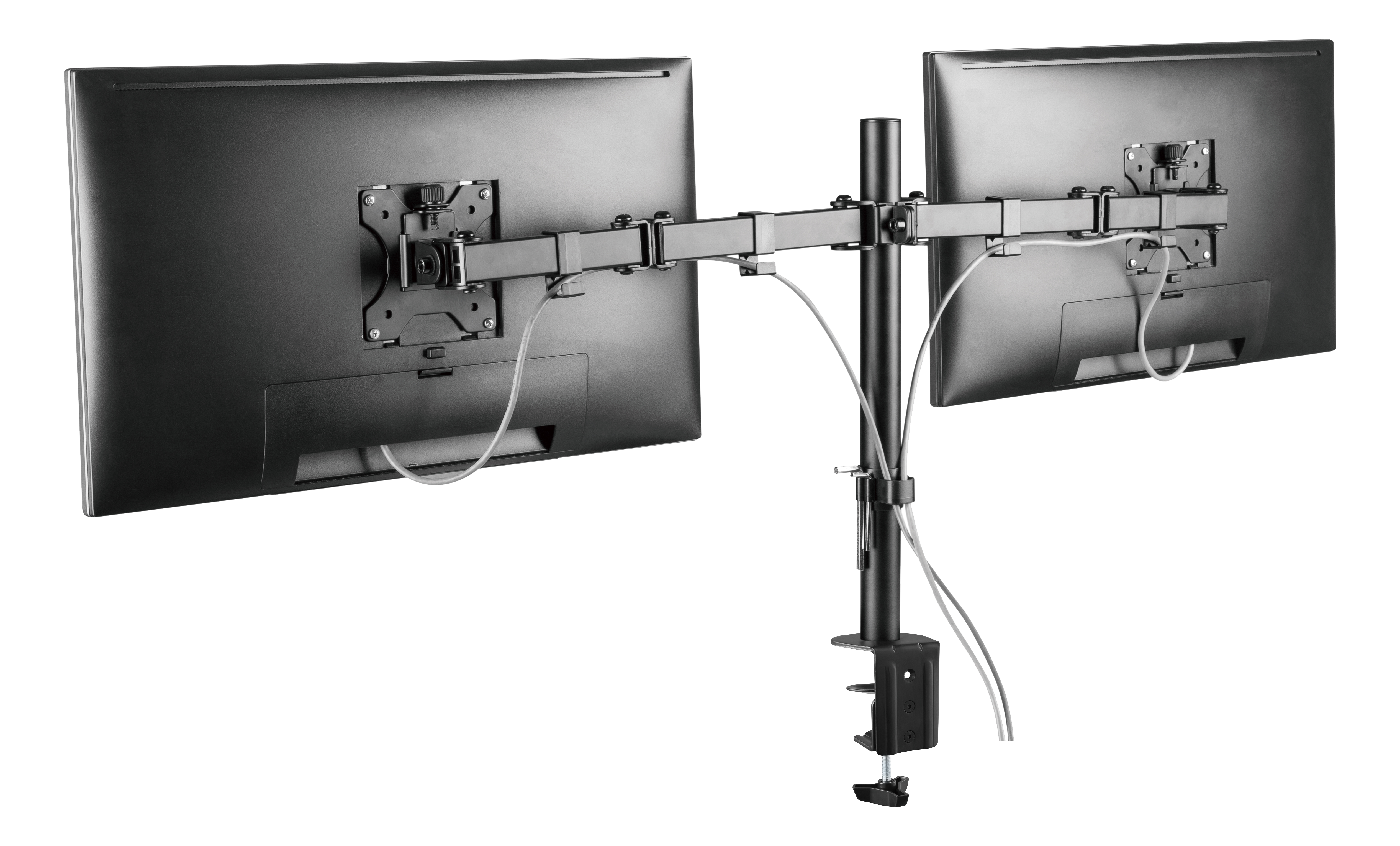 Deltaco Gaming Dual-monitor skrivbordsfäste, 13"-32" skärmar - 2