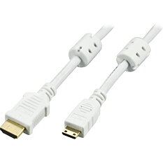 Deltaco HDMI-kabel, 2m, 4K, 3D, vit, Mini - Standard