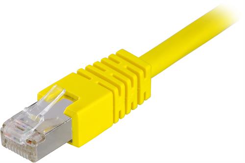 Deltaco F/UTP Cat6 patchkabel, 0,3m, gul
