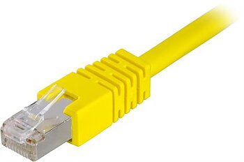Deltaco F/UTP Cat6 patchkabel, 0,3m, gul