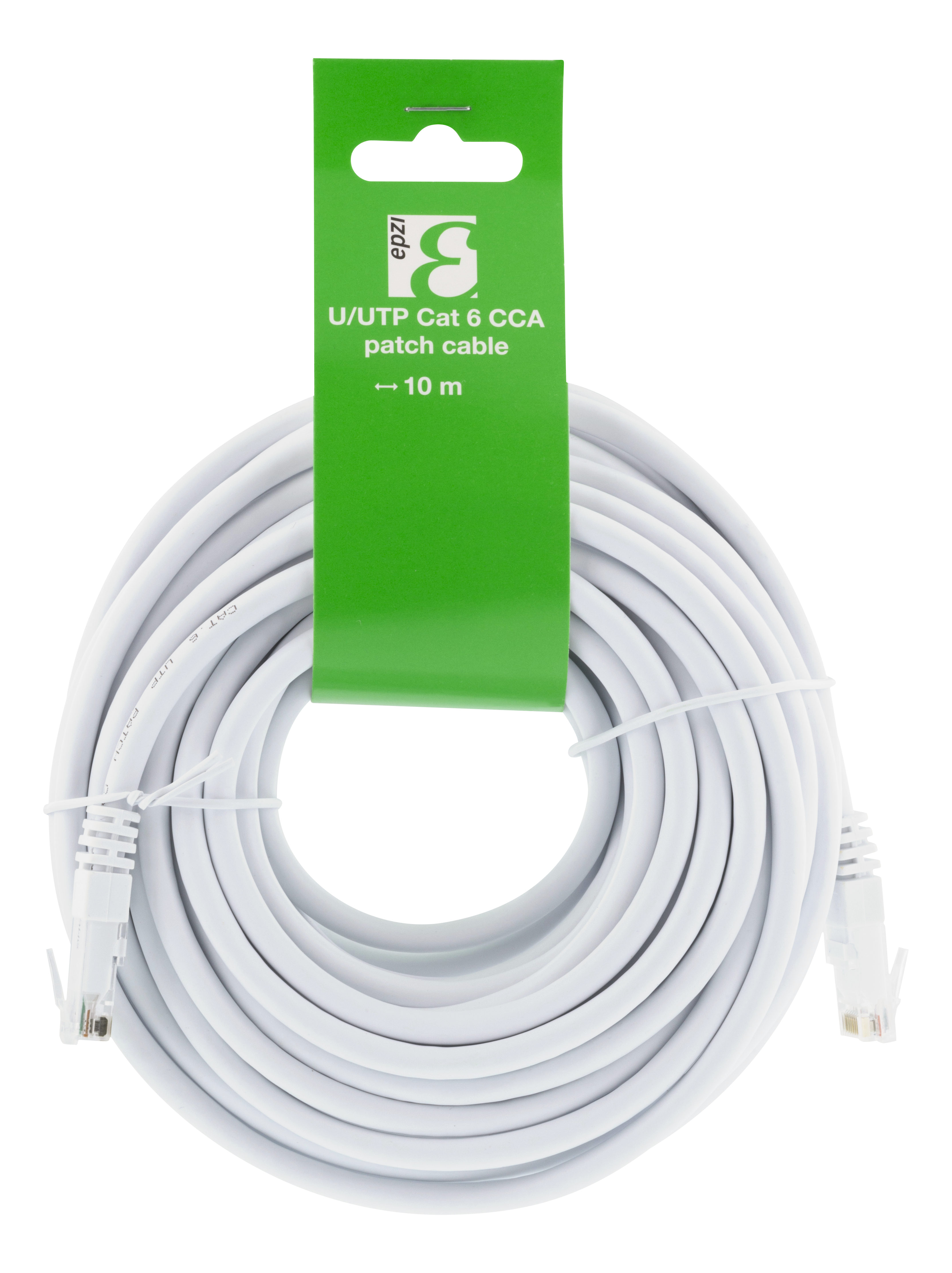EPZI U/UTP Cat6 patchkabel, CCA, 10m, vit - 2